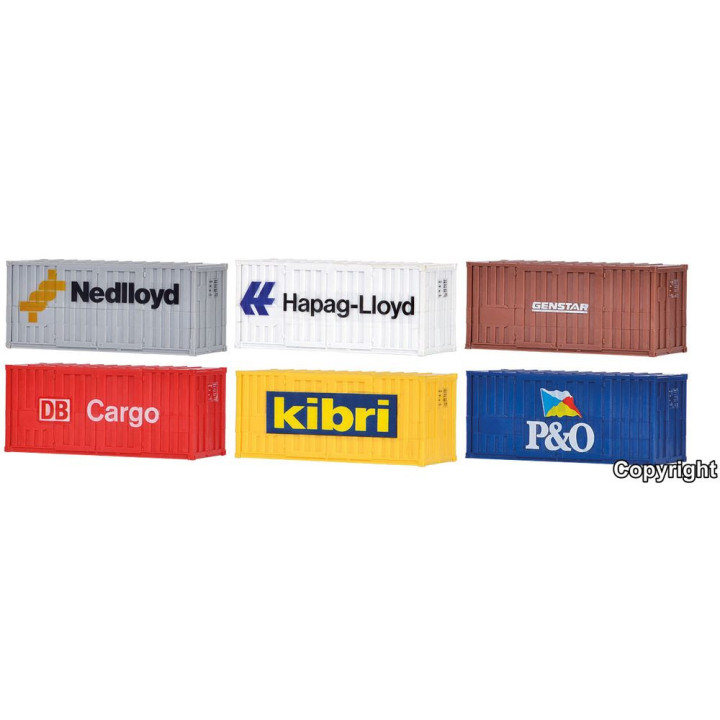 KIBRI 10924 H0 Kontenery 20st. ( 6 sztuk )