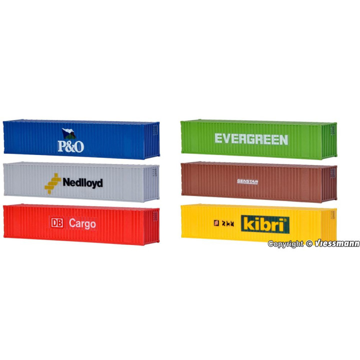 KIBRI 10922 H0 Containers 40st. ( 6 pieces )