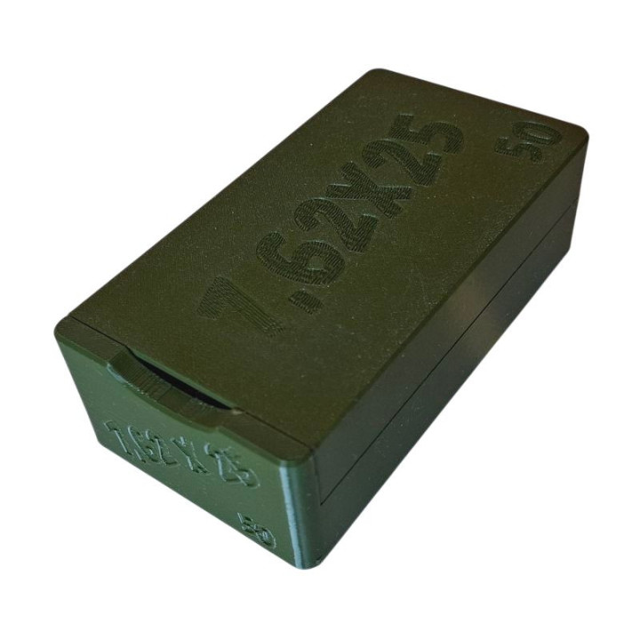 BULLETMAG AMMUNITION BOX 7.62x25 TOKAREV / 50 - zelený / posuvné víko