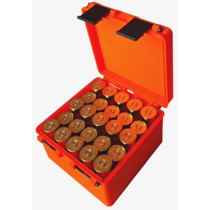 BULLETMAG AMMUNITION CASE for 12/70 rifle (with handle) - orange / clasp lid
