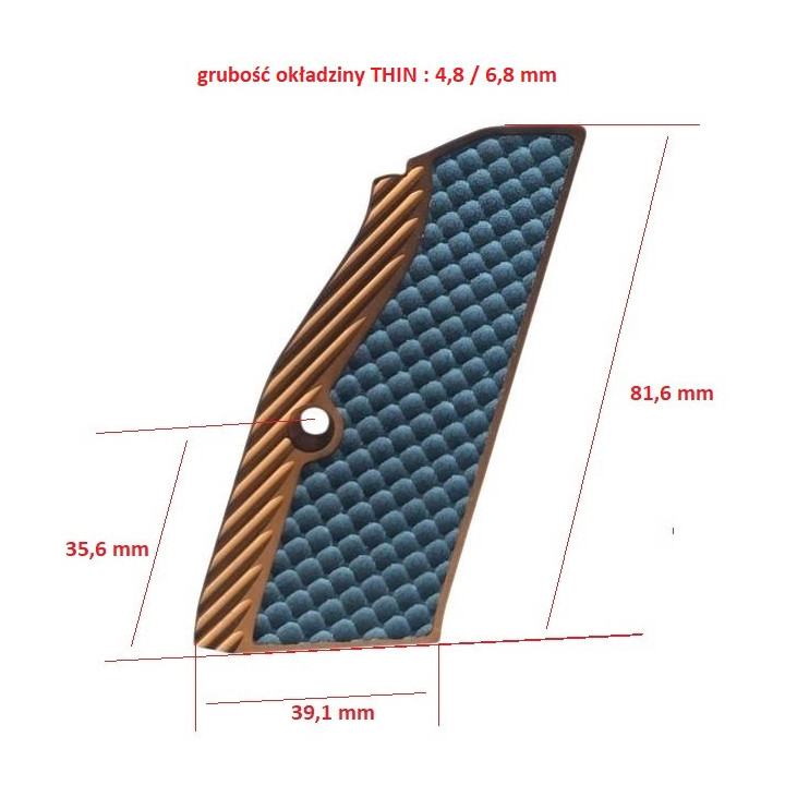 LOK GRIPS Liners for CZ Shadow 2 / short (THIN SHORT CUT) black with gold finish