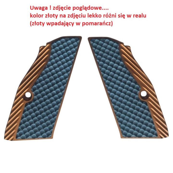 LOK GRIPS Liners for CZ Shadow 2 / short (THIN SHORT CUT) black with gold finish