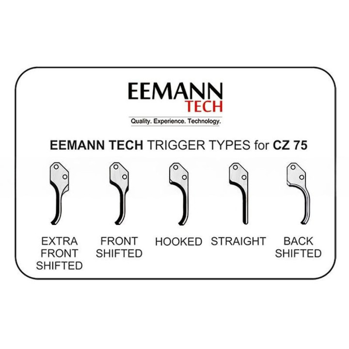 EEMANN TECHN CZ SA trigger for CZ 75..., TS..., Shadow...  (012167) black - serrated / Extra Long Fingers