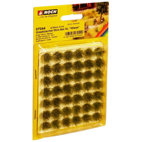 NOCH 07044 Grass Tufts Mini Set XL "Meadow" / Grass Tufts - 9 mm / set of 42 pieces