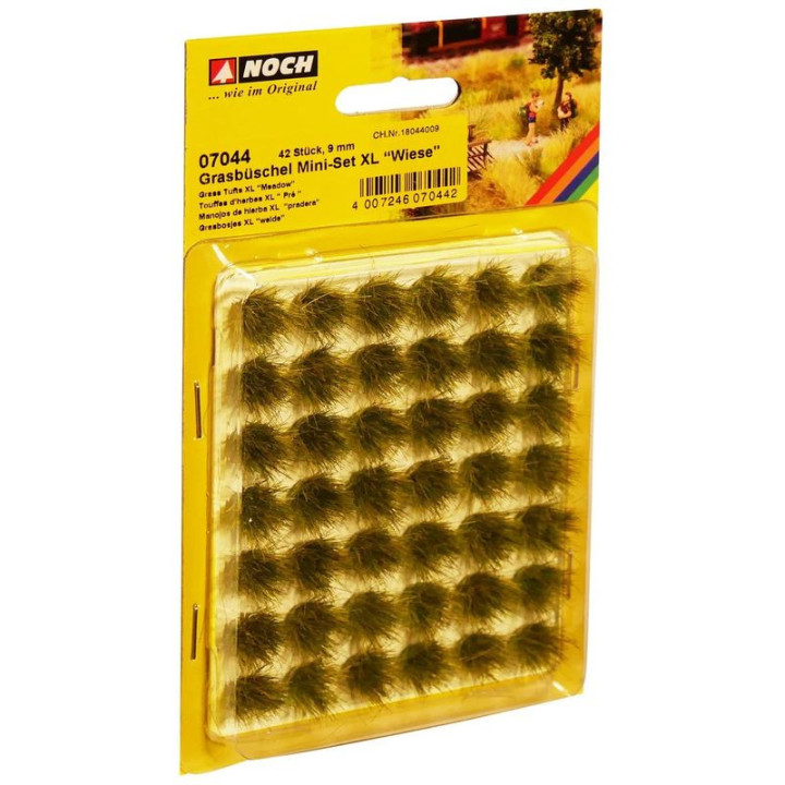 NOCH 07044 Grass Tufts Mini Set XL "Meadow" / Grass Tufts - 9 mm / set of 42 pieces