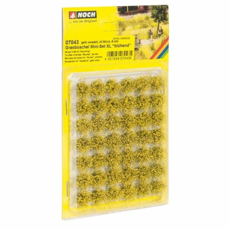 NOCH 07043 Mini sada trsů trávy XL "kvetoucí" / Trávníkové trsy - 9 mm / sada 42 kusů