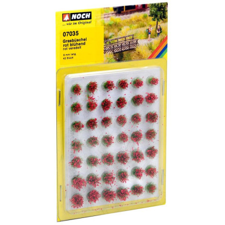 NOCH 07035 Mini sada trsů trávy          „blooming“ / Trsy trávy – 6 mm / sada 42 kusů