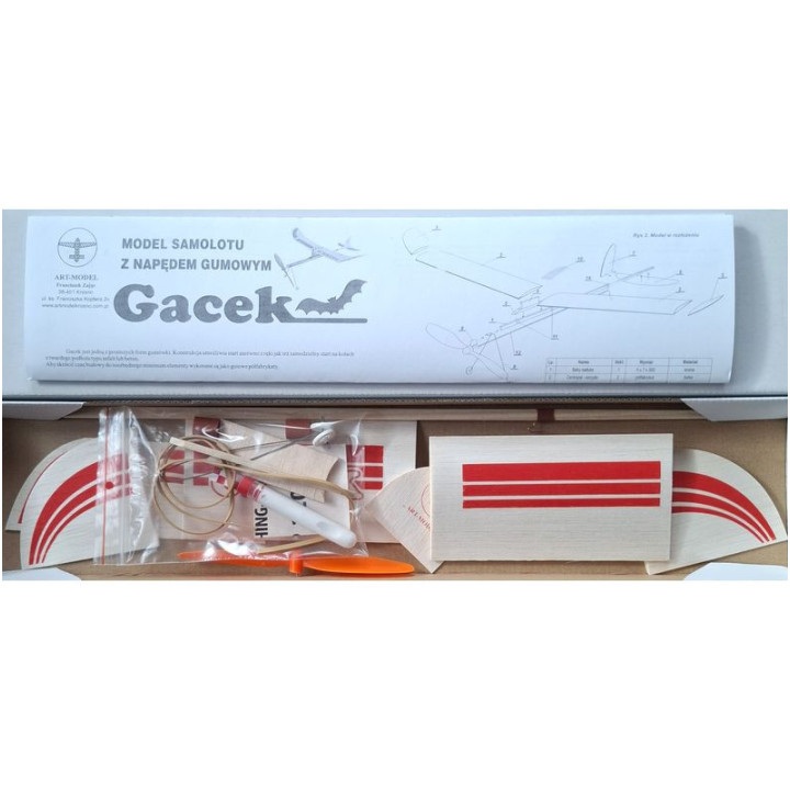RUBBER POWERED GACEK GLIDER ( ART - MODEL )