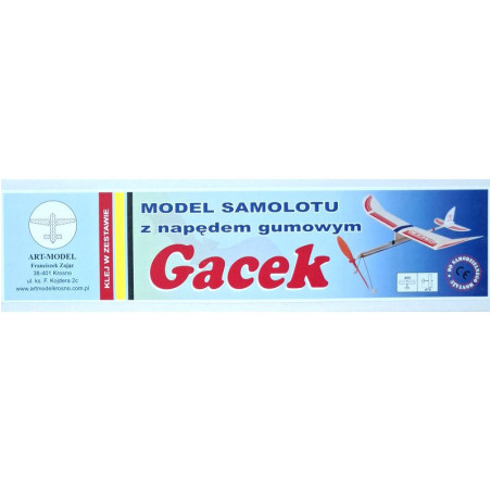 SZYBOWIEC GACEK z napędem gumowym ( ART  - MODEL )
