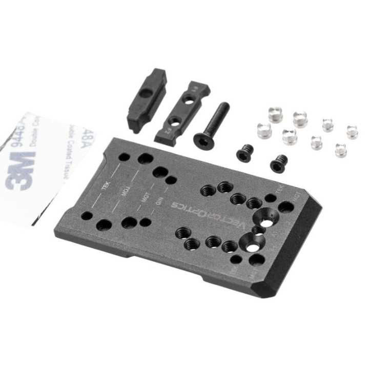 Montážní deska VECTOR OPTICS pro adaptér Glock 4v1 MOJ/GIN/RTS/TEK/Docter/MGT/RMS (SCFRM-GK11)