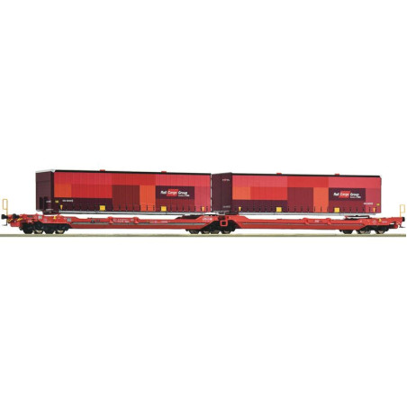 ROCO 6600033 WAGON TOWAROWY platforma    T3000e, ÖBB/RCW ep.VI ( zestaw 2 wagony )