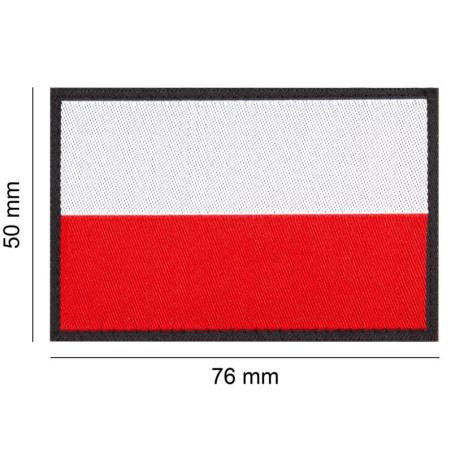 PVC nášivka s polskou vlajkou 5×8 cm     s suchým zipem (20137)