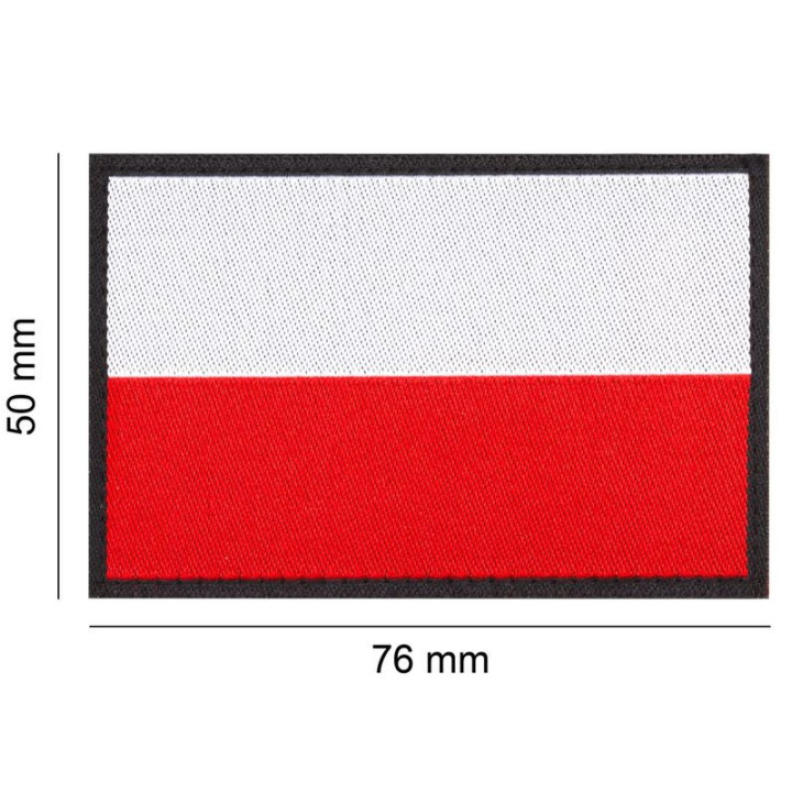 PVC nášivka s polskou vlajkou 5×8 cm     s suchým zipem (20137)