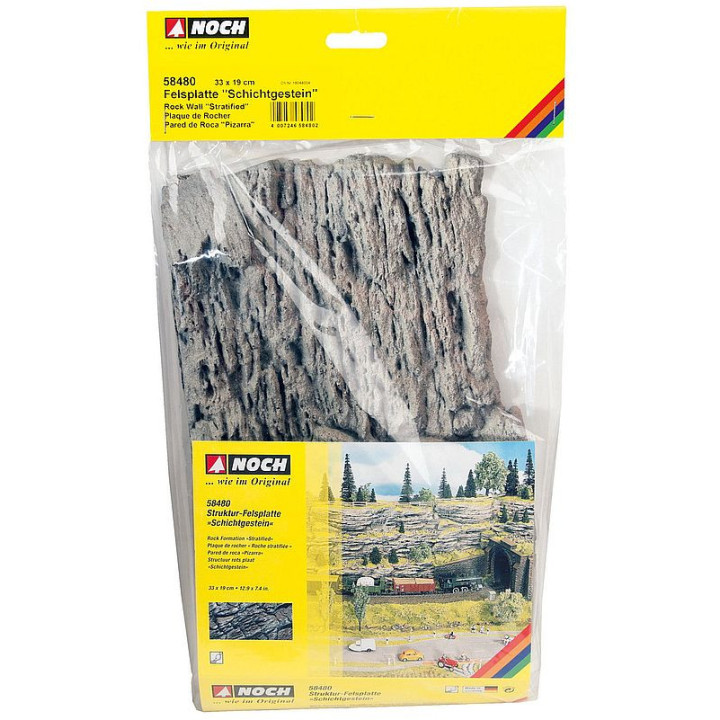 NOCH 58480 Rock Wall „Stratified“ /      Skalní stěna „Stratified“ 33 x 19 cm
