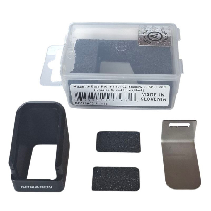 ARMANOV Magazine Base for CZ Shadow 2, SP01, CZ75... / BLACK / +4 rounds (MPCZRACE141-BL) Speed Line