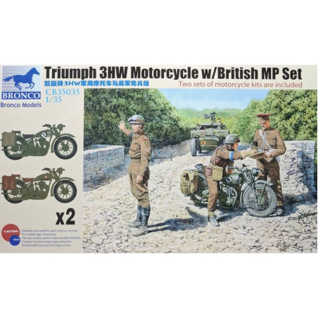 BRONCO 1/35 Triumph 3HW Motorcycle with MP Set (35035)