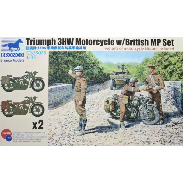 BRONCO 1/35 Triumph 3HW Motorcycle with MP Set (35035)
