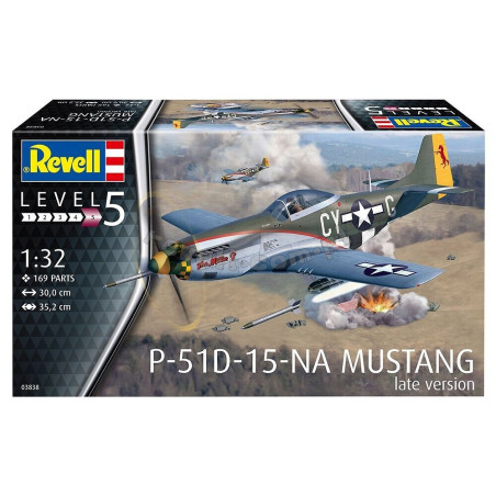 REVELL 1/32 P-51D - 15 NA MUSTANGU POZDNÍ VERZE (03838)