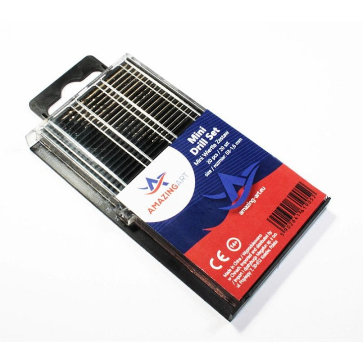 AMAZING ART Drill bits set 0.3 - 1.6 mm - 20 pieces (19052)