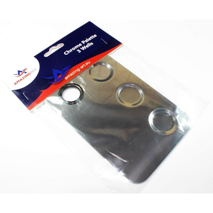 AMAZING ART PALETTE FOR PAINT 3 holes (19014) chrome-plated