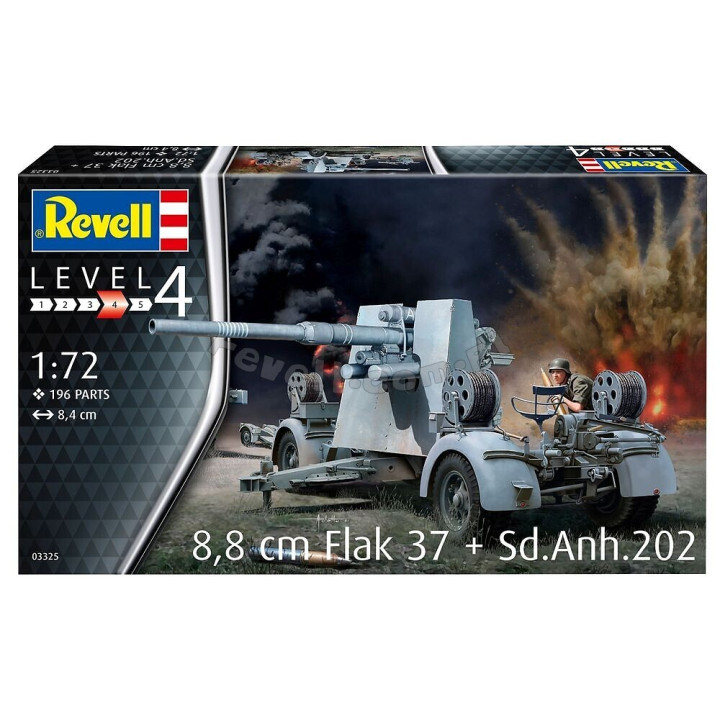 REVELL 1/72 8,8 CM. FLAK 37 + SDAnh 202 (03325)