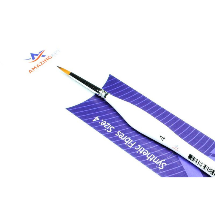 AMAZING ART BRUSH TRIANGULAR HANDLE SYNTHETIC ROUND 4 (12725)