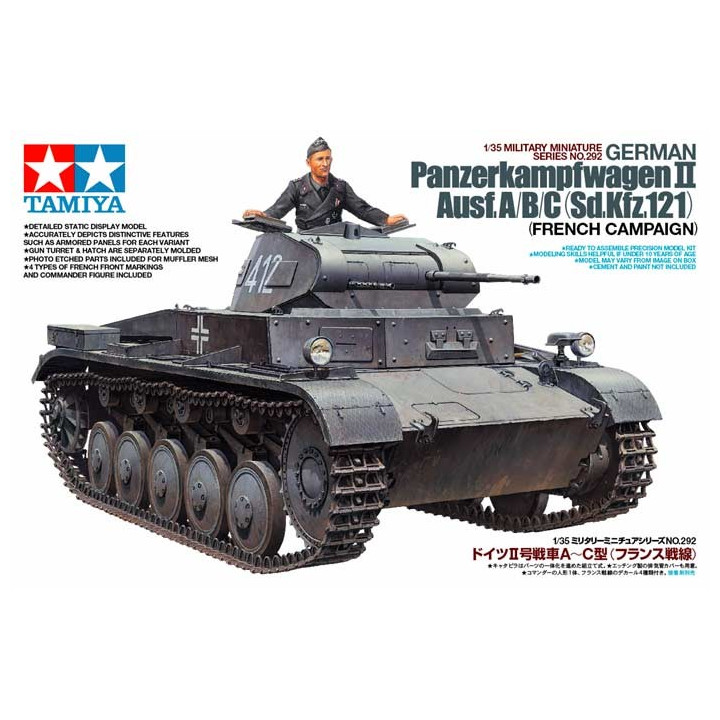 TAMIYA 1/35 GERMAN PANZERKAMPFWAGEN II Ausf. A/B/C (Sd. Kfz. 121) (35292)