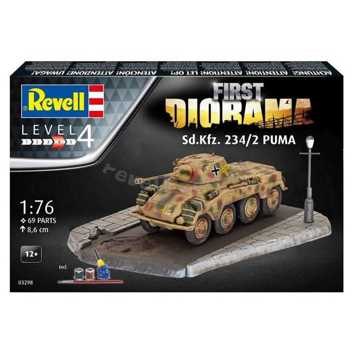 REVELL 1/76 SD.KFZ. 234/2 PUMA PRVNÍ DIORÁMA (03298)