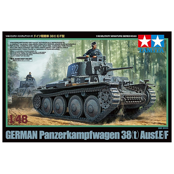 TAMIYA 1/48 GERMAN PANZERKAMPFWAGEN      38(t) Ausf. E/F (32583)