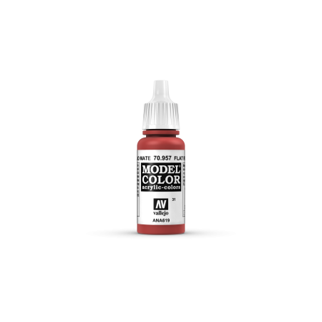VALLEJO 031 MODEL COLOR FLAT RED 17 ml    (70957)