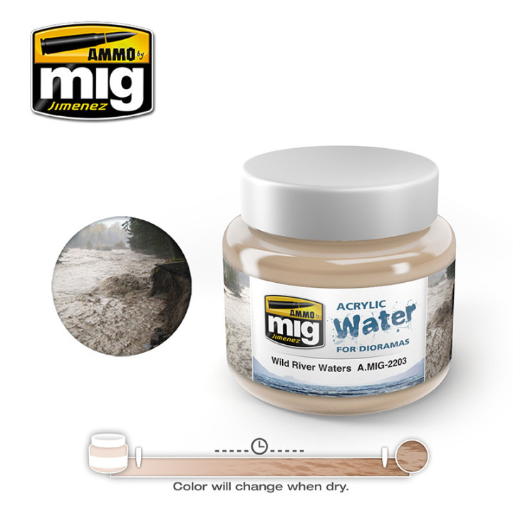 AMMO MIG 2203 ACRYLIC WATER WILD RIVER 250ml