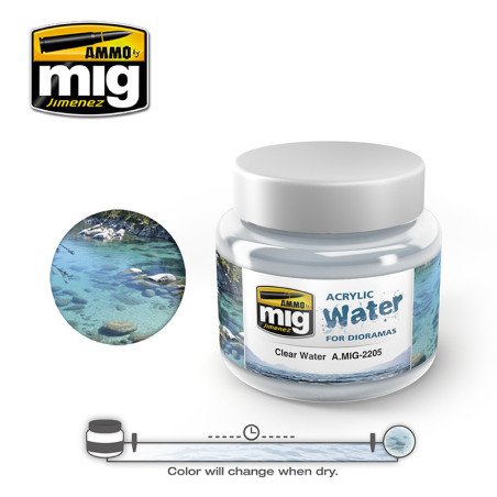 AMMO MIG 2205 ACRYLIC WATER CLEAR 250ml