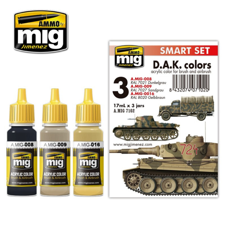 AMMO MIG 7102 SMART AKRYLOVÁ SADA D.A.K. BAREV