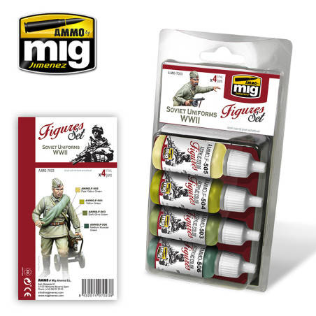 AMMO MIG 7023 SOVIET UNIFORMS WWII COLORS SET
