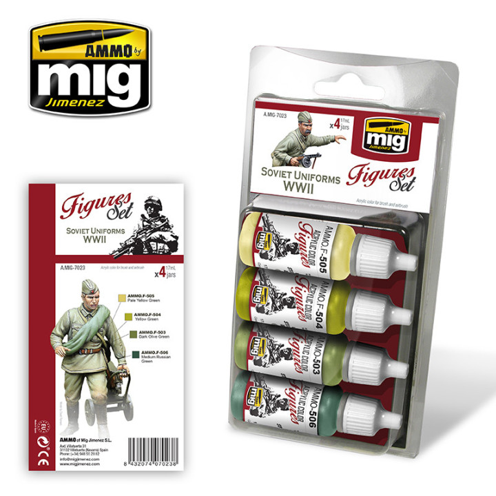 AMMO MIG 7023 SOVIET UNIFORMS WWII COLORS SET