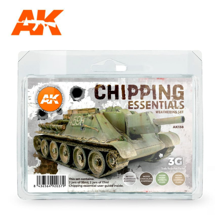 AK 138 CHIPPING ESSENTIALS WATHERING SET 35ml