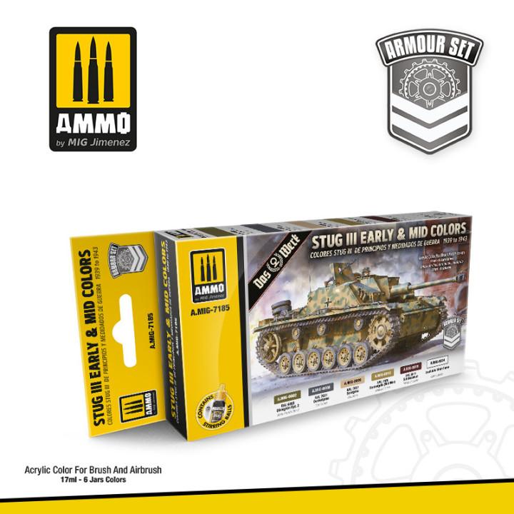 MUNICE MIG 7185 STUG III RANÉ A STŘEDNÍ BARVY 1939 AŽ 1943 SADA