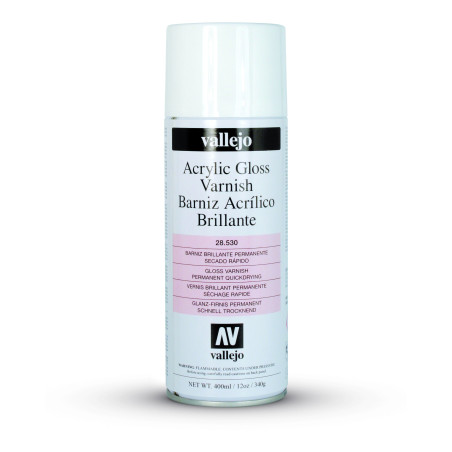 VALLEJO 28530 ACRYLIC GLOSS SPRAY        VARNISH 400 ml