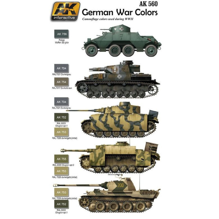 AK  560 GERMAN WAR COLORS 1937 - 1945