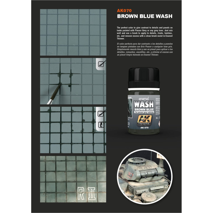 AK 070 WASH FOR PANZER GREY 35ml