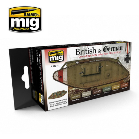 AMMO MIG 7111 WW I BRITISH & GERMAN COLORS 17ml
