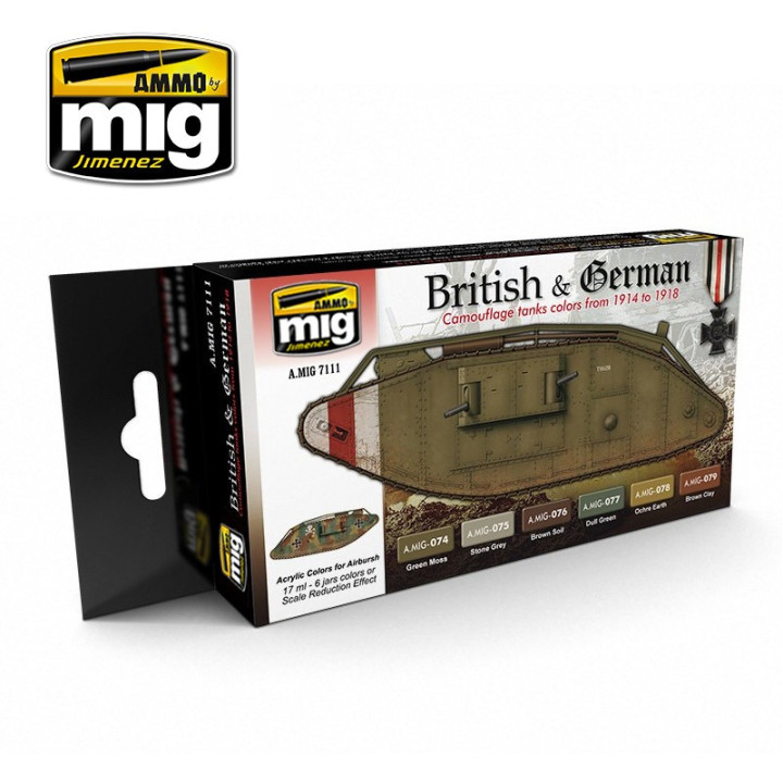 AMMO MIG 7111 WW I BRITISH & GERMAN COLORS 17ml