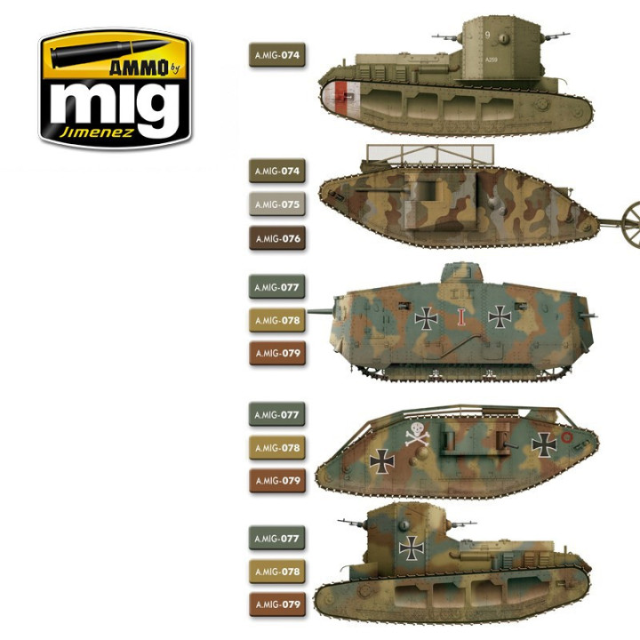 AMMO MIG 7111 WW I BRITISH & GERMAN COLORS 17ml