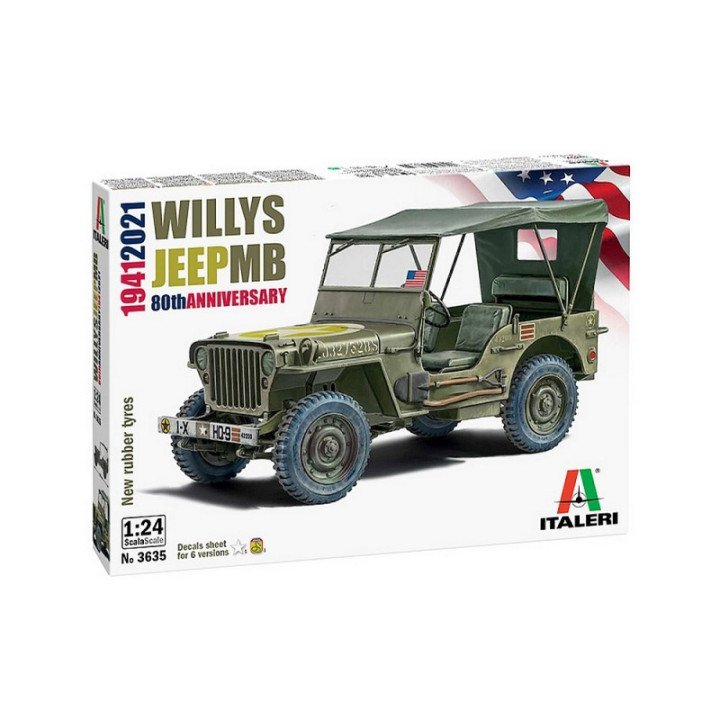 ITALERI 1/24 WILLYS JEEP MB 80TH ANNIVERSARY 1941-2021 (3635)
