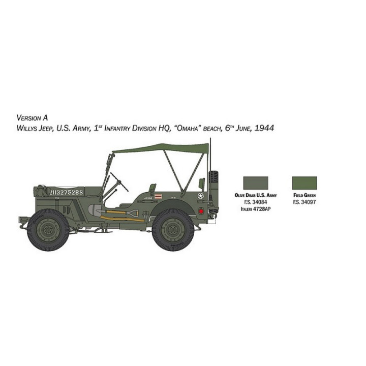 ITALERI 1/24 WILLYS JEEP MB 80TH ANNIVERSARY 1941-2021 (3635)