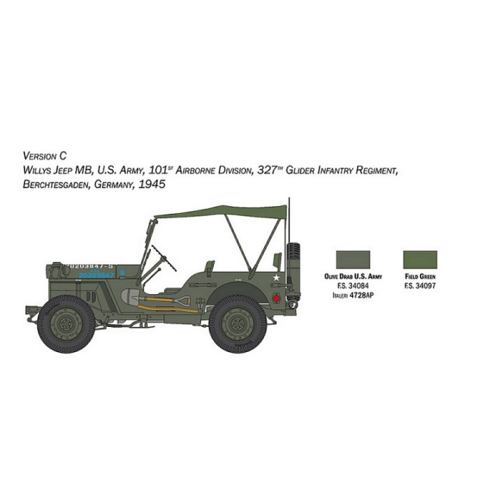 ITALERI 1/24 WILLYS JEEP MB 80TH ANNIVERSARY 1941-2021 (3635)