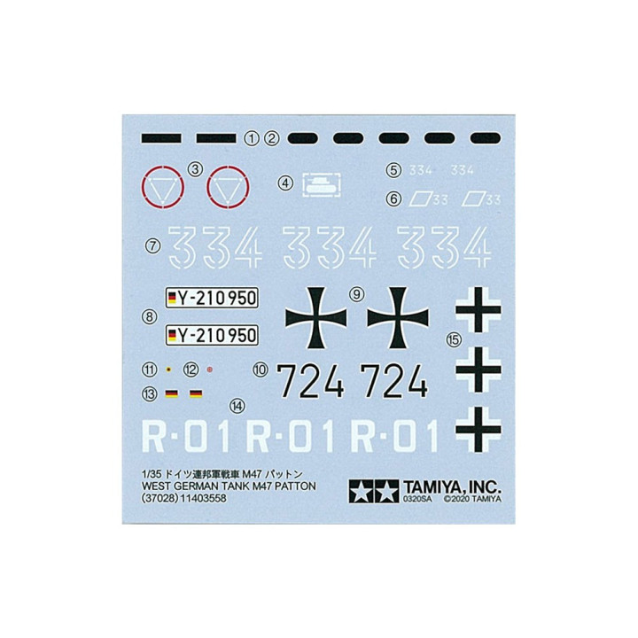 TAMIYA 1/35 WEST GERMAN TANK M47 PATTON 37028