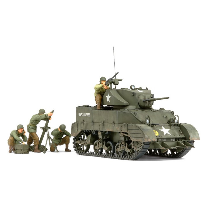 TAMIYA 1/35 U.S. LIGHT TANK M5A1         "PURSUIT OPERATION" SET w /4 FIGURES (35313)