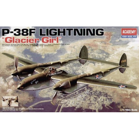 ACADEMY 1/48 P-38F LIGHTING "GLACIER     GIRL" (12208)