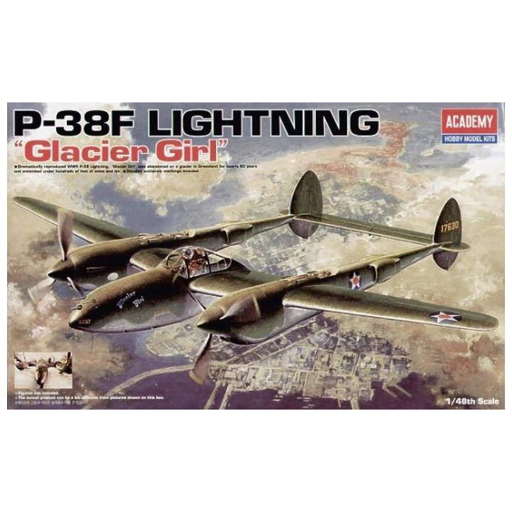 ACADEMY 1/48 P-38F LIGHTING "GLACIER     GIRL" (12208)